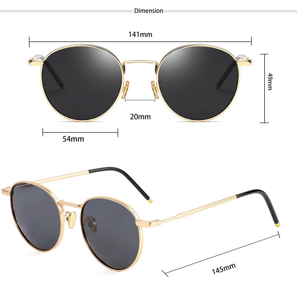 Gafas de Sol CATERSIDE Polarizadas | Redondas Retro | Montura Metal Punk