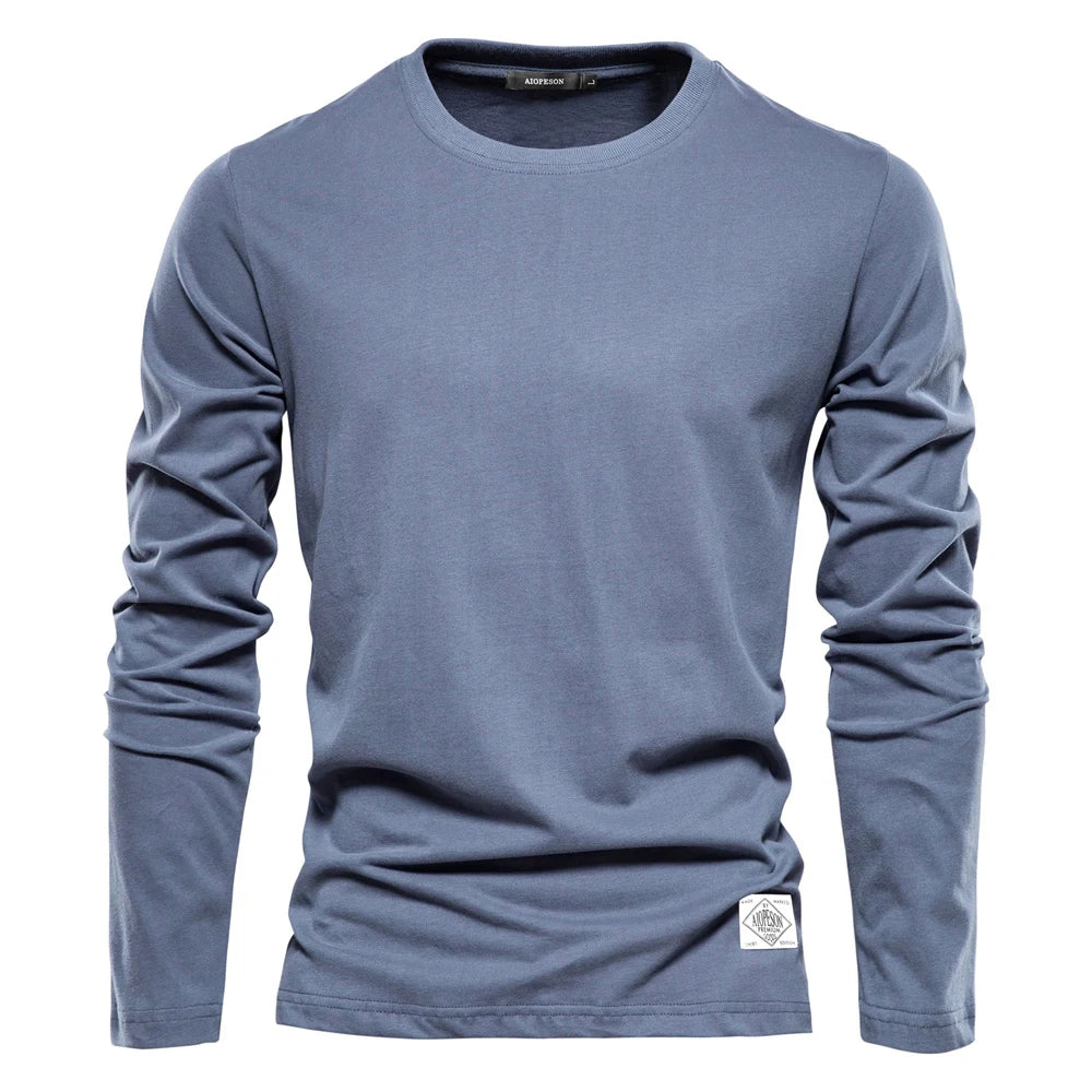 Camiseta Clásica 100% Algodón Hombre | Manga Larga Primavera | Tallas S-XXL | Tico Trendy