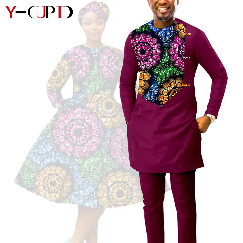 Vestido Dashiki Manga Larga Africano Pareja | Top y Pantalón | Tallas XS-6XL | Tico Trendy