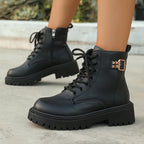 Botines de Suela Gruesa | Estilo Punk | Hebillas Modernas