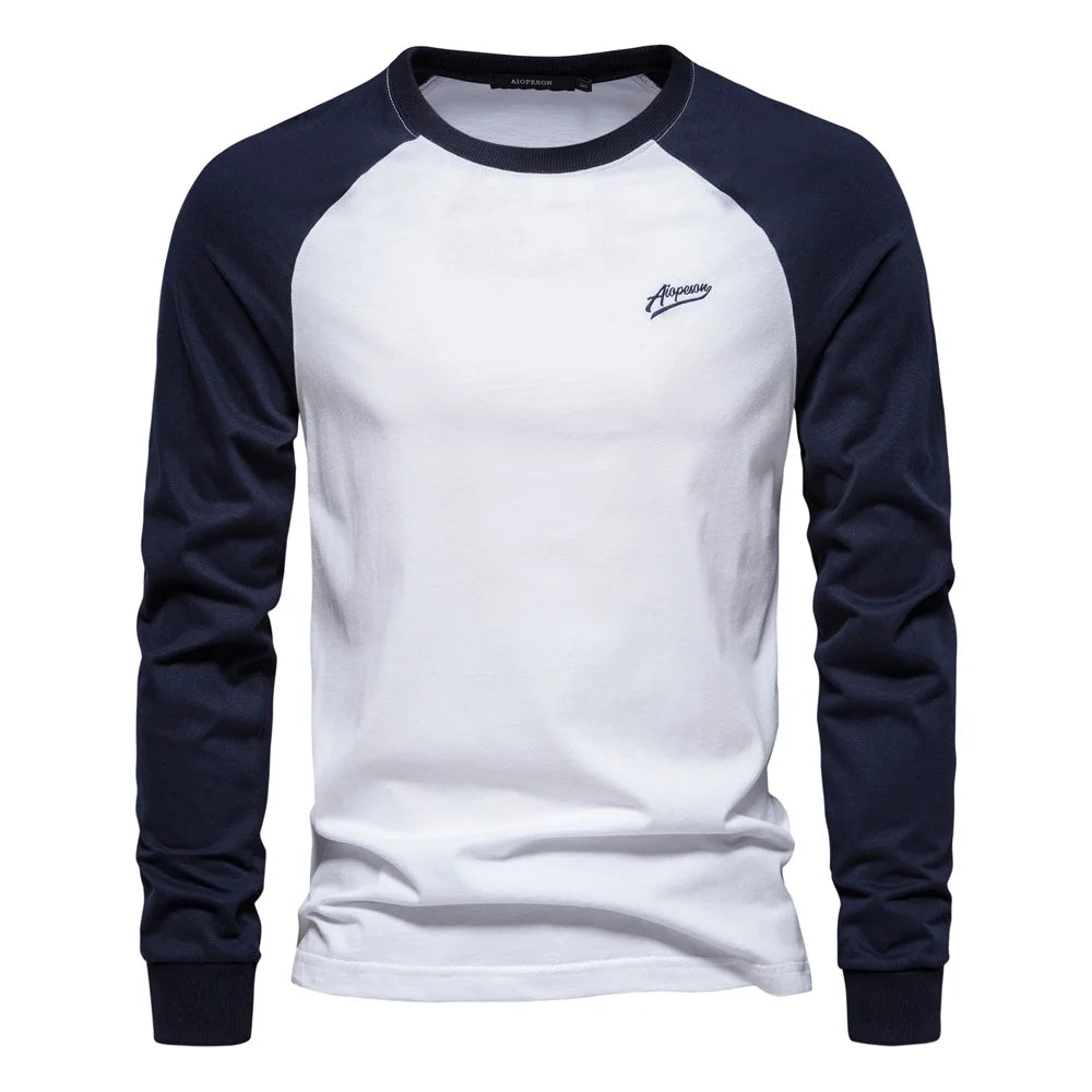 Camiseta Cuello Redondo Algodón Hombre | Manga Larga Casual | Tallas S-XXL | Tico Trendy