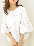 Blusa de Verano para Mujer |  Bordado con Encaje | Diseño Holgado y Elegante | Ticotrendy