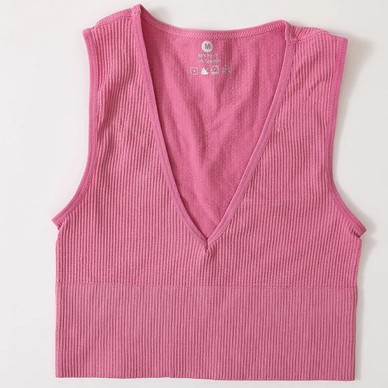 Top Corto Verano | Cuello V | Canesú Acanalado | Ticotrendy