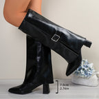 Botas Negras de Tacón Alto | Estilo Punk Gótico | Mujer
