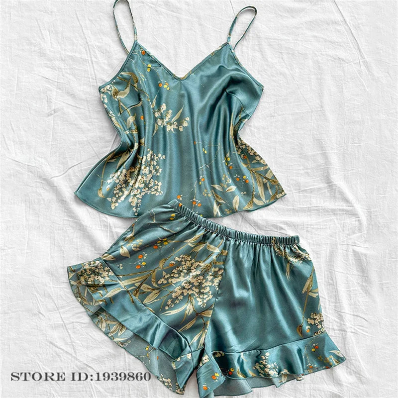 Pijama Floral | Top y Short | Talla Grande 5XL | Tico Trendy