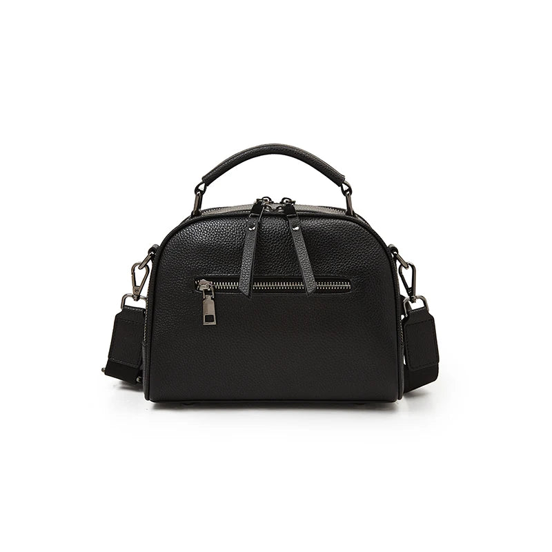 Marca LAORENTOU, bolso de mano para mujer, bandolera de cuero auténtico, bolso cruzado que combina con todo para otoño e invierno, bolso de viaje tipo cubo 2025