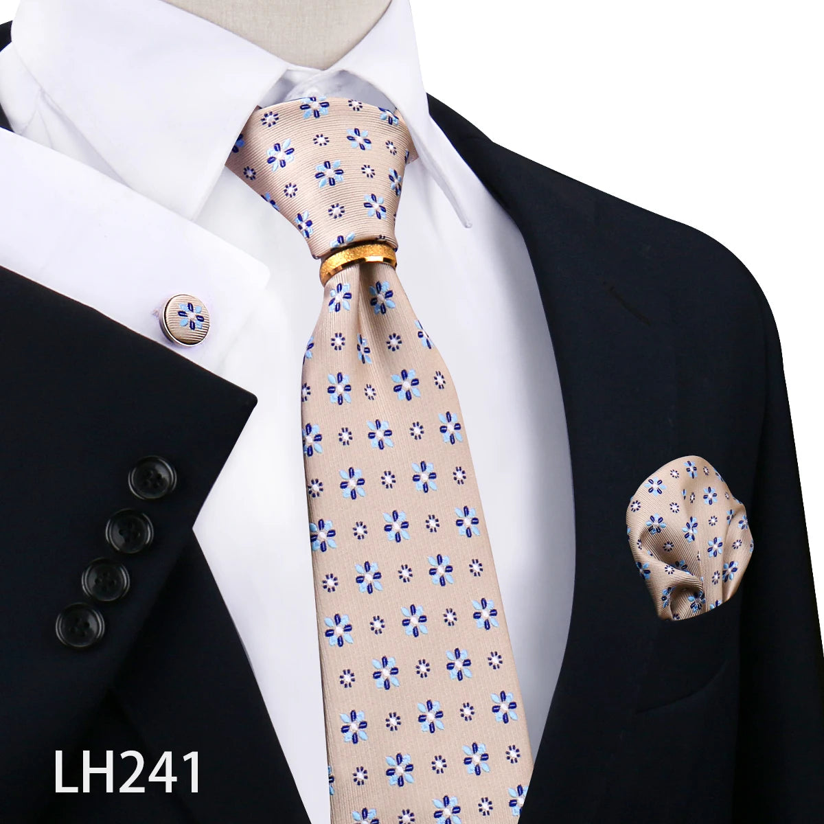 Set De Corbata Anillo Gemelos Pañuelo Accesorio De Traje Boda
