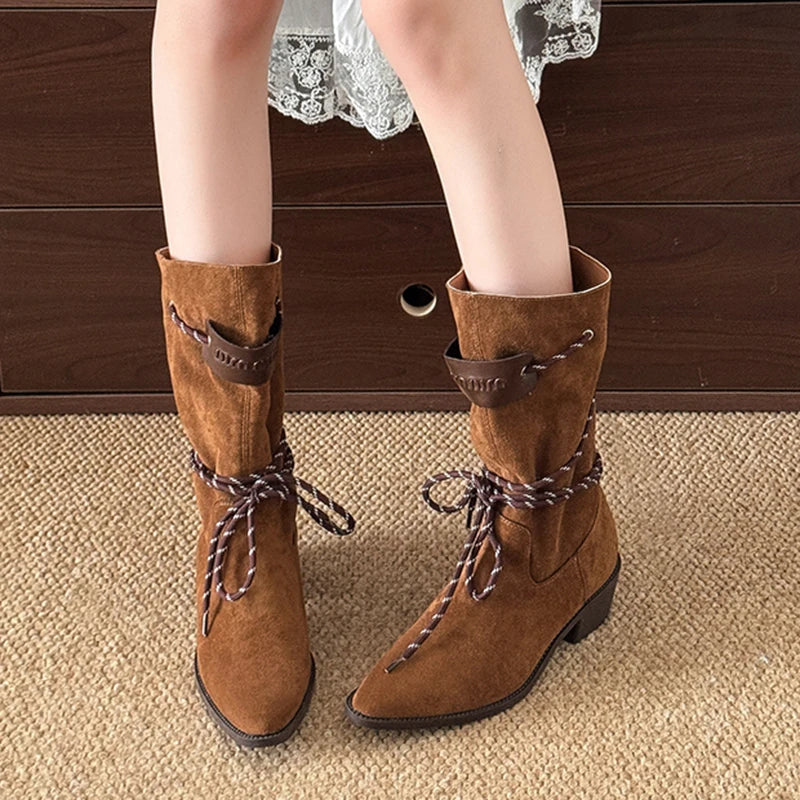 Botas Western | Tacón Grueso y Punta Puntiaguda | Estilo Retro