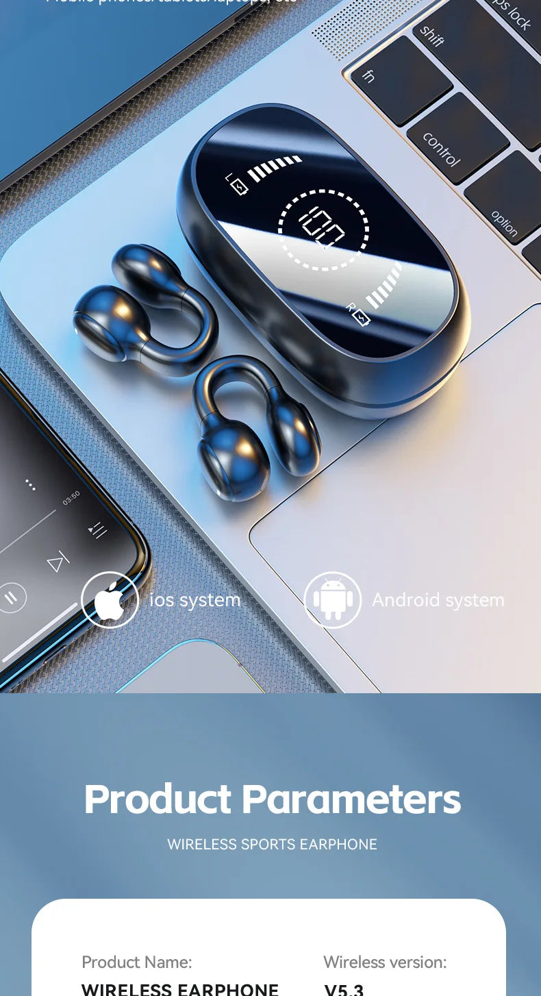 Auriculares Sony Bluetooth 5.3 TWS | Conducción Ósea | Reducción de Ruido | Estéreo HiFi | Impermeables