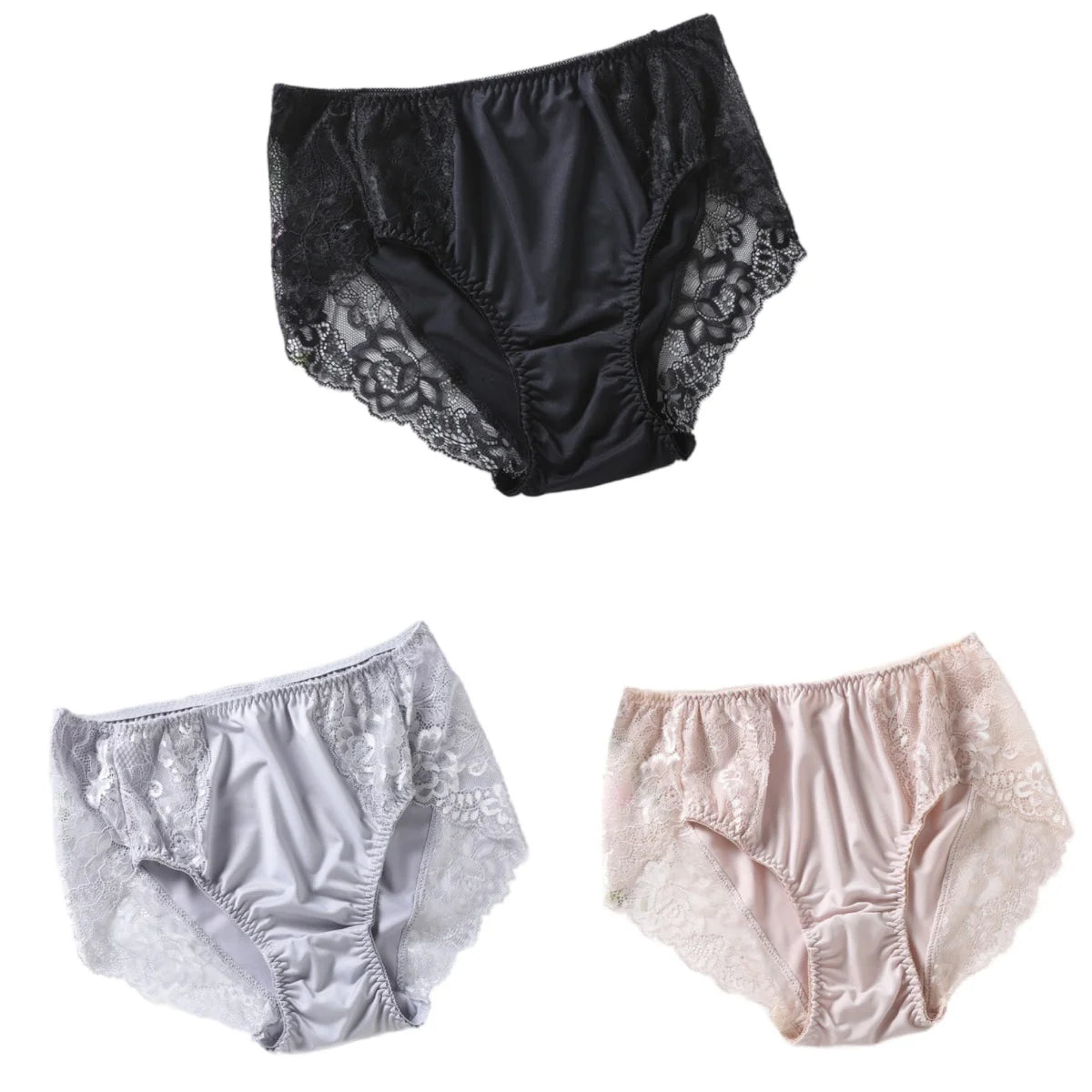Set de Bragas de Encaje | 3 Piezas | Talla Grande 7XL