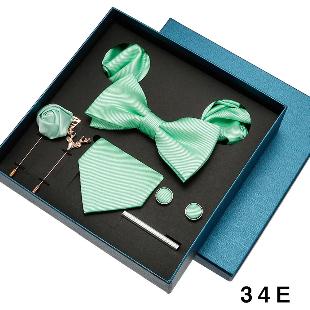 Set Corbata Pañuelo Gemelos Elegancia Formal Estilo Tico Regalo