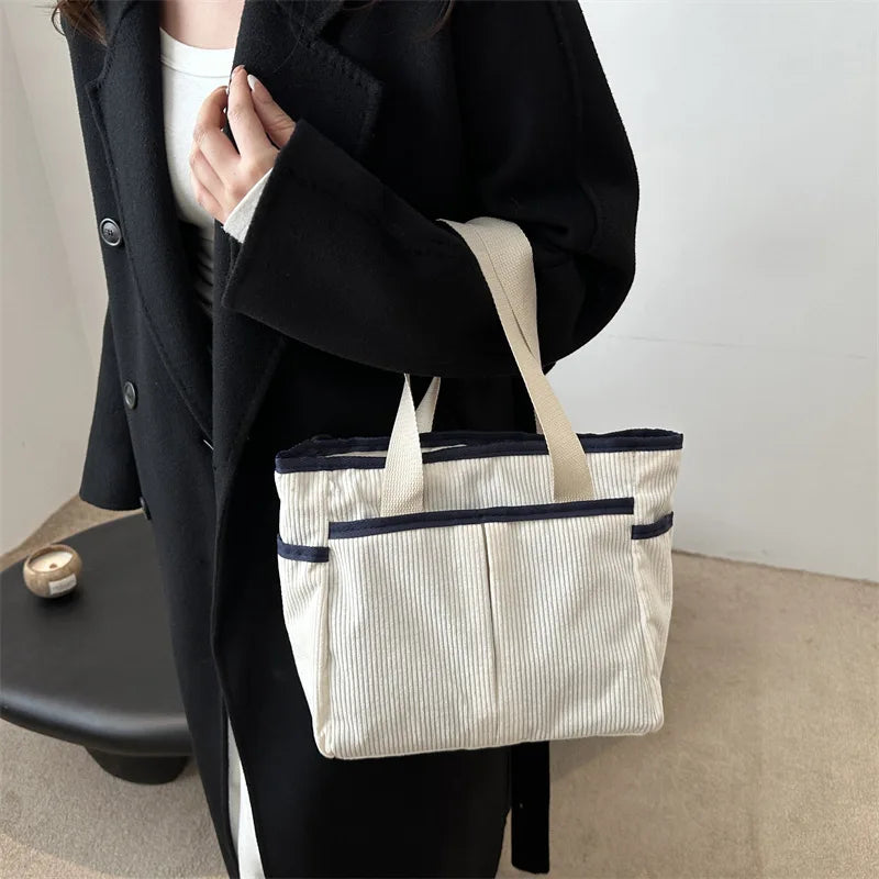 Bolso Hombro Pana Mujer Vintage Gran Capacidad Informal