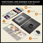 Tarjetero Airtag para hombre, cartera RFID antirrobo de cuero genuino, funda para tarjetas de crédito y identificación, funda para hombre de alta calidad