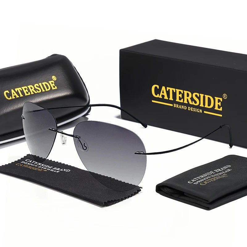 Gafas de Sol Caterside Polarizadas | Lentes Ultraligeras de Aleación de Titanio | Sin Montura