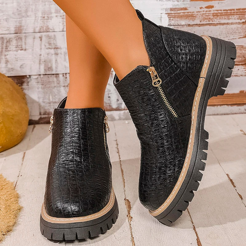 Botines de Plataforma | Doble Cremallera | Estilo Urbano