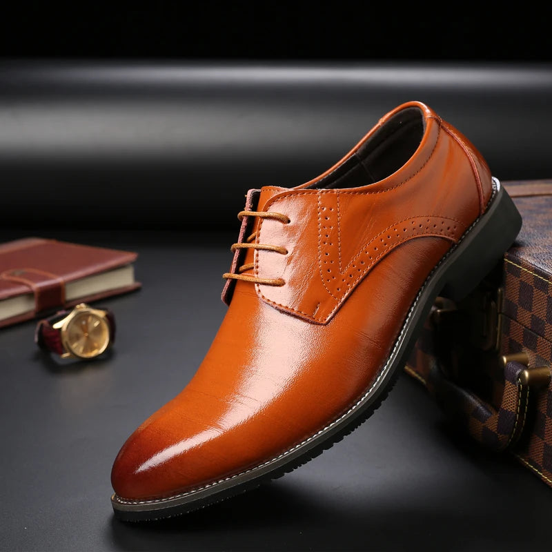 Zapatos Oxford de Cuero para Hombre | Nueva Suela Antideslizante | Ideal para Negocios y Bodas | Ticotrendy