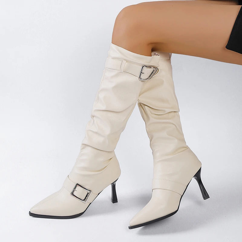 Botas de Mujer Negro Intenso | Punta de Pico | Estilo Fino