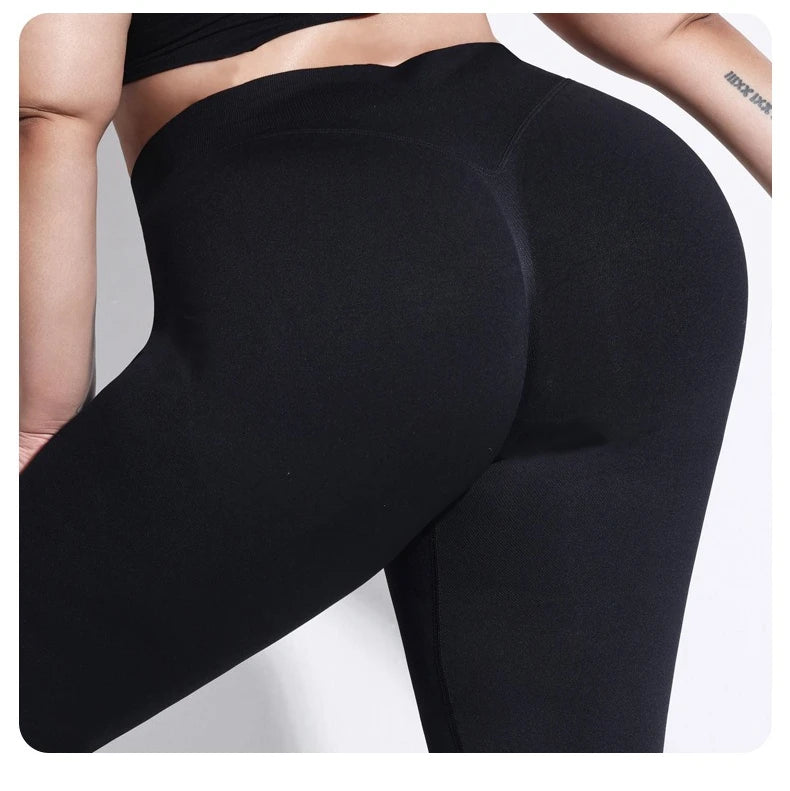 Pantalones de Yoga VEQKING para Mujer, Tallas Grandes, Leggings Deportivos Sin Costuras de Secado Rápido, Leggings de Gimnasio con Efecto Push-Up, Pantalones de Entrenamiento de Alta Elasticidad