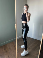 Leggings Cuero Espejo Brillante | Colorido Sexy Cintura Alta | Elástico Ajustado Primavera | Ticotrendy