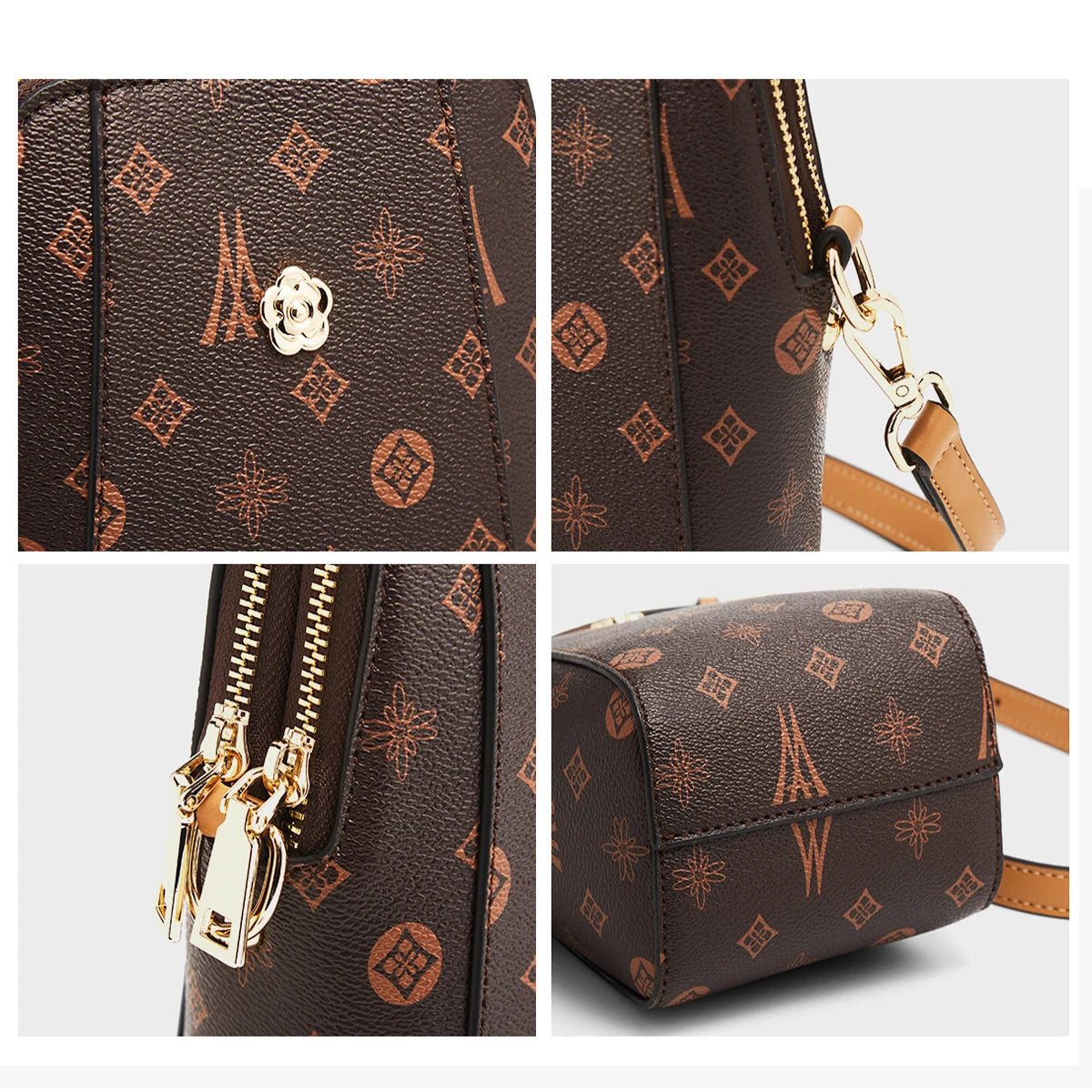 LAORENTOU, Mini bolso para teléfono móvil a la moda para mujer, bolso de hombro femenino con monograma 2025, bolso cruzado, bolso pequeño de viaje para niña