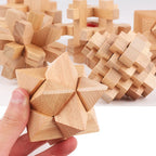 Juego de 3 uds. De rompecabezas de madera LuBan Lock, rompecabezas, juguetes de prueba IQ, juegos mentales educativos para adultos y niños, juego de enclavamiento desbloqueado