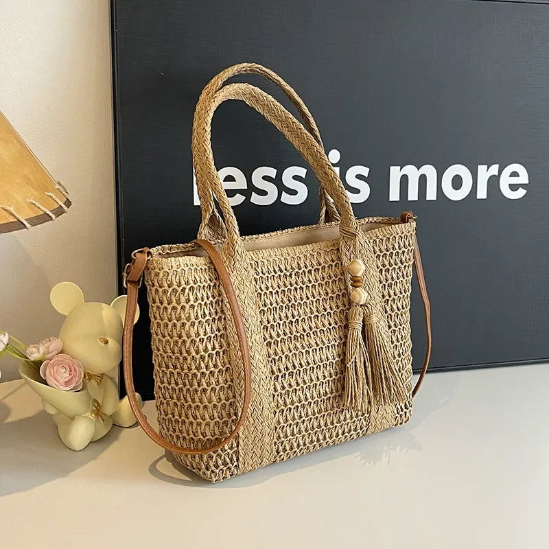 Bolso De Mano Tejido Vintage Mujer Playa Verano Cruzado