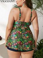 Tankini Estampado Push-Up con Short de Cintura Alta