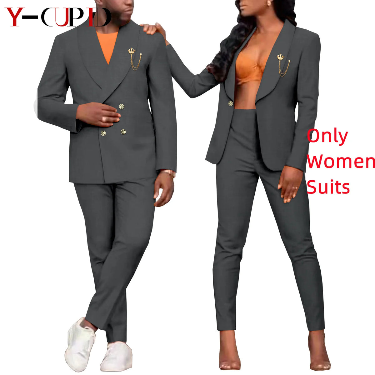 Traje Formal Africano Bazin Riche Pareja | Chaqueta con Broche | Tallas S-6XL | Tico Trendy