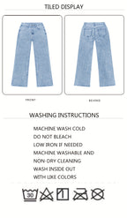 Jeans Rectos Pierna Ancha Mujer | Ticotrendy Denim Elástico Cintura Alta Control Abdominal