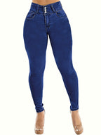 Jeans Skinny Cortos de Mujer | Ticotrendy Denim Elástico Cintura Media Casual Estilizado