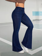 Jeans Acampanados Elegantes Mujer | Ticotrendy Denim Cintura Alta Elástico Estilo Flare