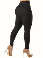 Jeans Skinny Cortos de Mujer | Ticotrendy Denim Elástico Cintura Media Casual Estilizado