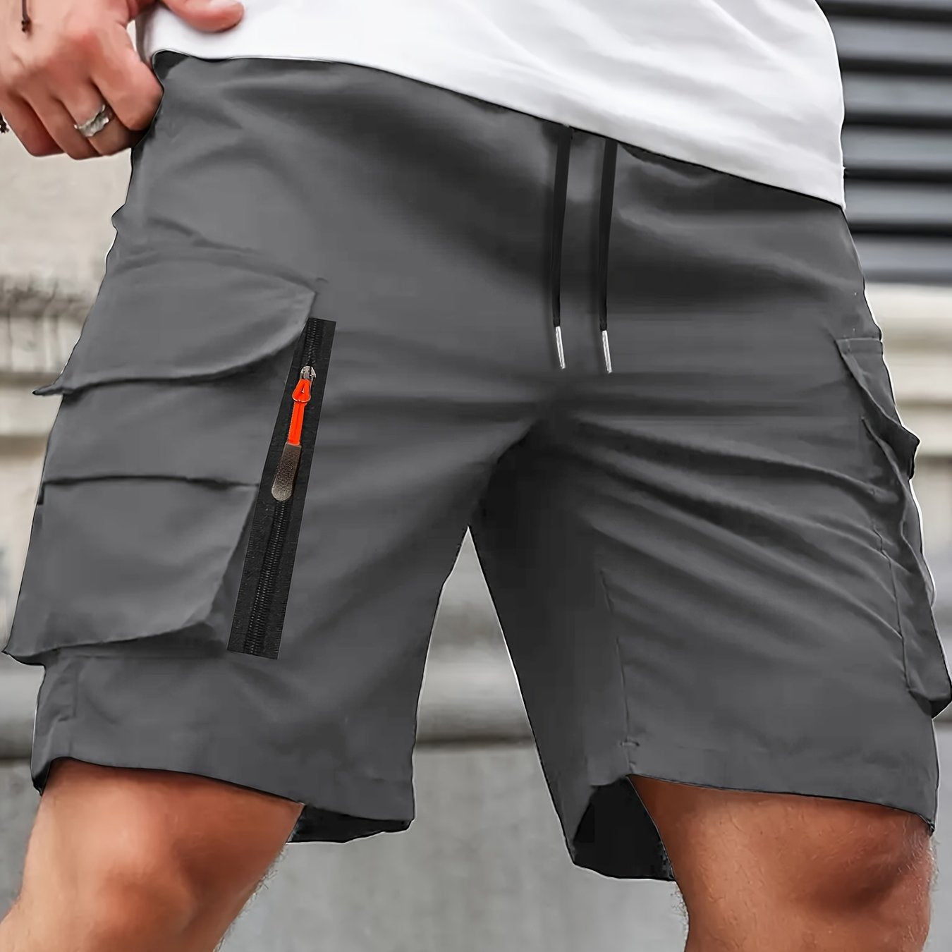 Shorts Cargo Casuales Hombre | Corte Holgado | Múltiples Bolsillos con Cremallera