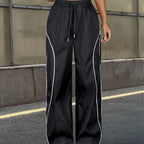 Pantalones Anchos Mujer con Rayas Laterales | Estilo Y2K Casual | Moda Costa Rica