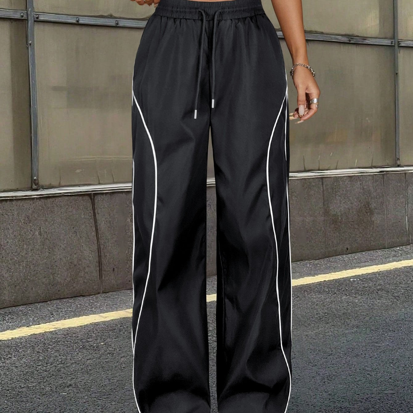 Pantalones Anchos Mujer con Rayas Laterales | Estilo Y2K Casual | Moda Costa Rica
