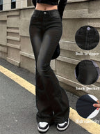 Jeans Acampanados Retro de Mujer | Ticotrendy Denim Elástico Cintura Media Estilo Casual
