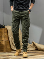 Men's Cargo Pants - Heavy-Duty Multi-Pocket Work Trousers, All-Season Machine Washable Pants with Utility Cargo Design for Construction, Travel, Everyday Carry - Mid-Rise Regular Fit Cargo Pants for Men, Outdoor Activities, S