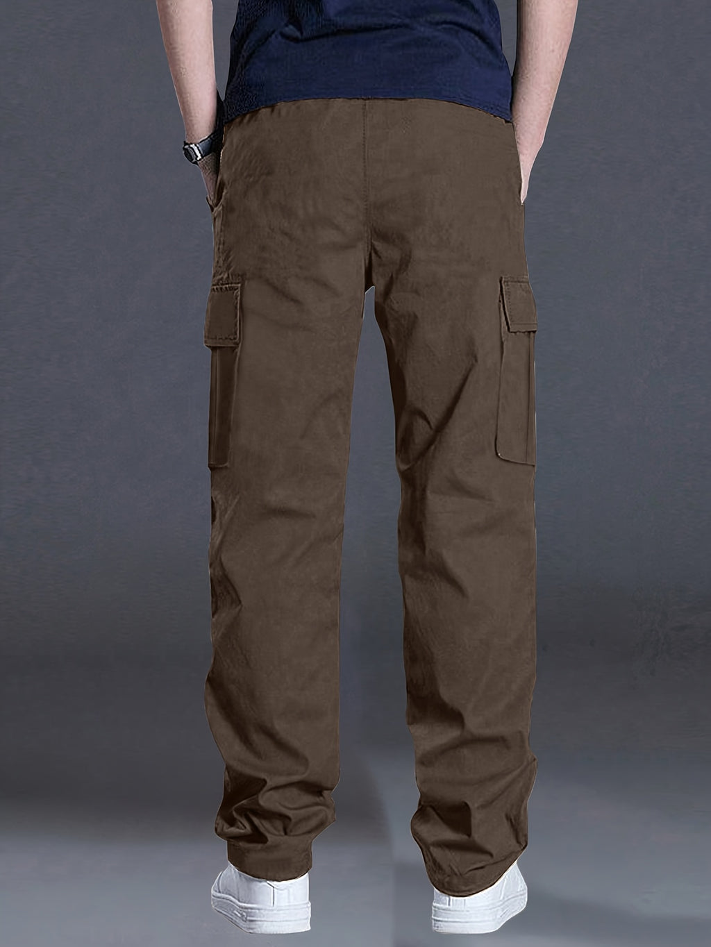 Men'S Outdoor Casual Cargo Pants - Loose Fit, Drawstring Waist, Multiple Pockets, Solid Color, All-Season Comfort for Hiking & Weekend Activities, Hiking Pants, Durable Fabric, Men Pants, Cargo Pants Men, Men Trouser, Men Spo