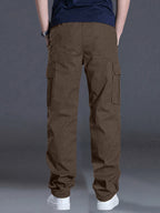 Men'S Outdoor Casual Cargo Pants - Loose Fit, Drawstring Waist, Multiple Pockets, Solid Color, All-Season Comfort for Hiking & Weekend Activities, Hiking Pants, Durable Fabric, Men Pants, Cargo Pants Men, Men Trouser, Men Spo