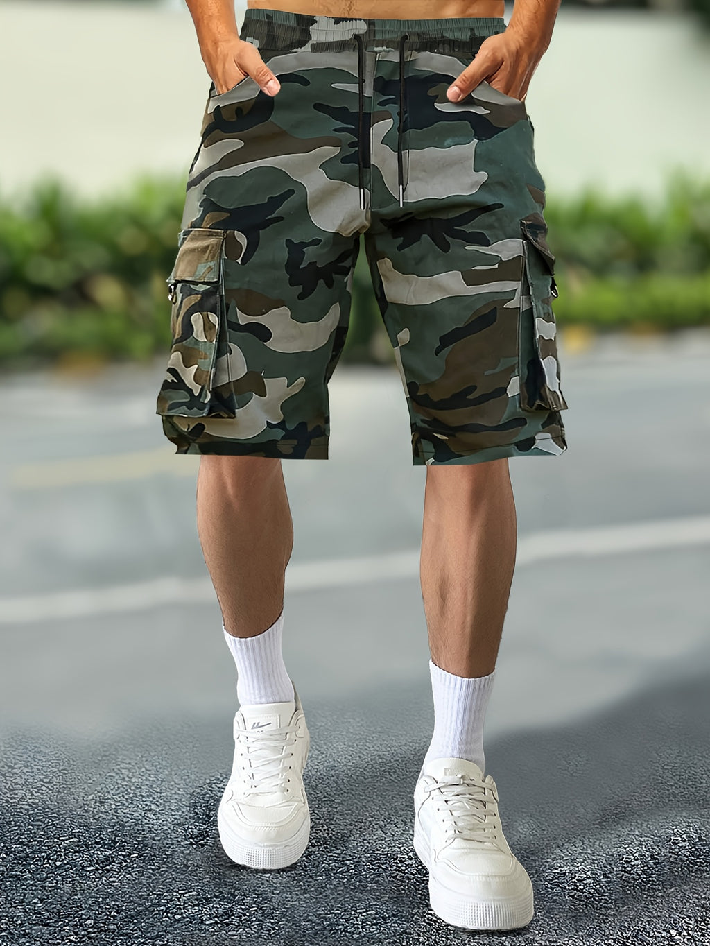 Pantalones Cargo Camuflaje Hombre | Corte Holgado, Multibolsillos | Senderismo y Viajes