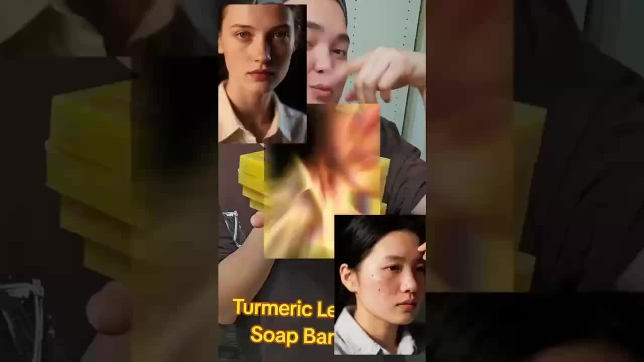 4-Pack Turmeric & Kojic Acid Soap Set, 100g Each, Deep Cleansing & Moisturizing, Natural Handmade Bar for Light Beige & Hair Care, Alcohol-Free, Body Use, Includes Bathroom Soap Dish & Loofah
