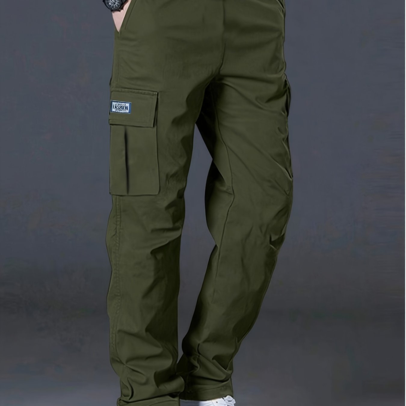 Men's Work Pants, Multi-Pocket Men's Trousers with Drawstring Waist