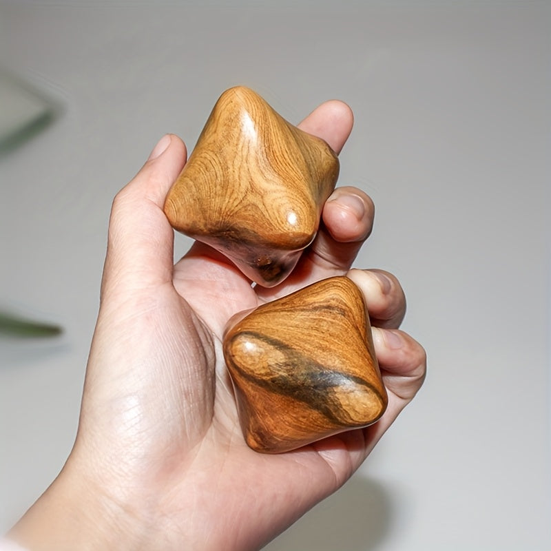 Bola Masaje Hexagonal Madera | Terapia Manos | Acupresión Natural