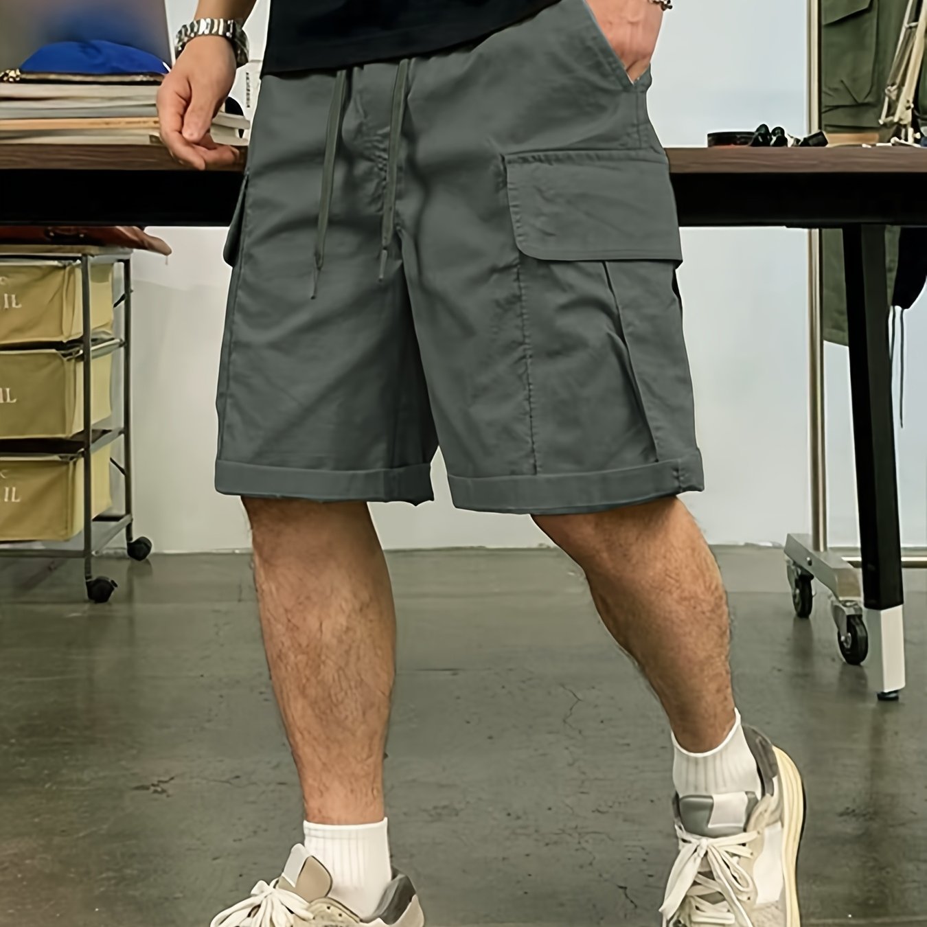 Pantalones Cortos Casuales | Cintura Ajustable con Cordón | Múltiples Bolsillos | Corte Holgado