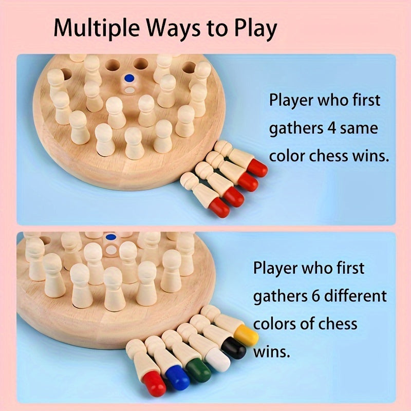 Juego Memoria Madera | Ajedrez Educativo | Estrategia Familiar