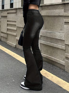 Jeans Acampanados Retro de Mujer | Ticotrendy Denim Elástico Cintura Media Estilo Casual