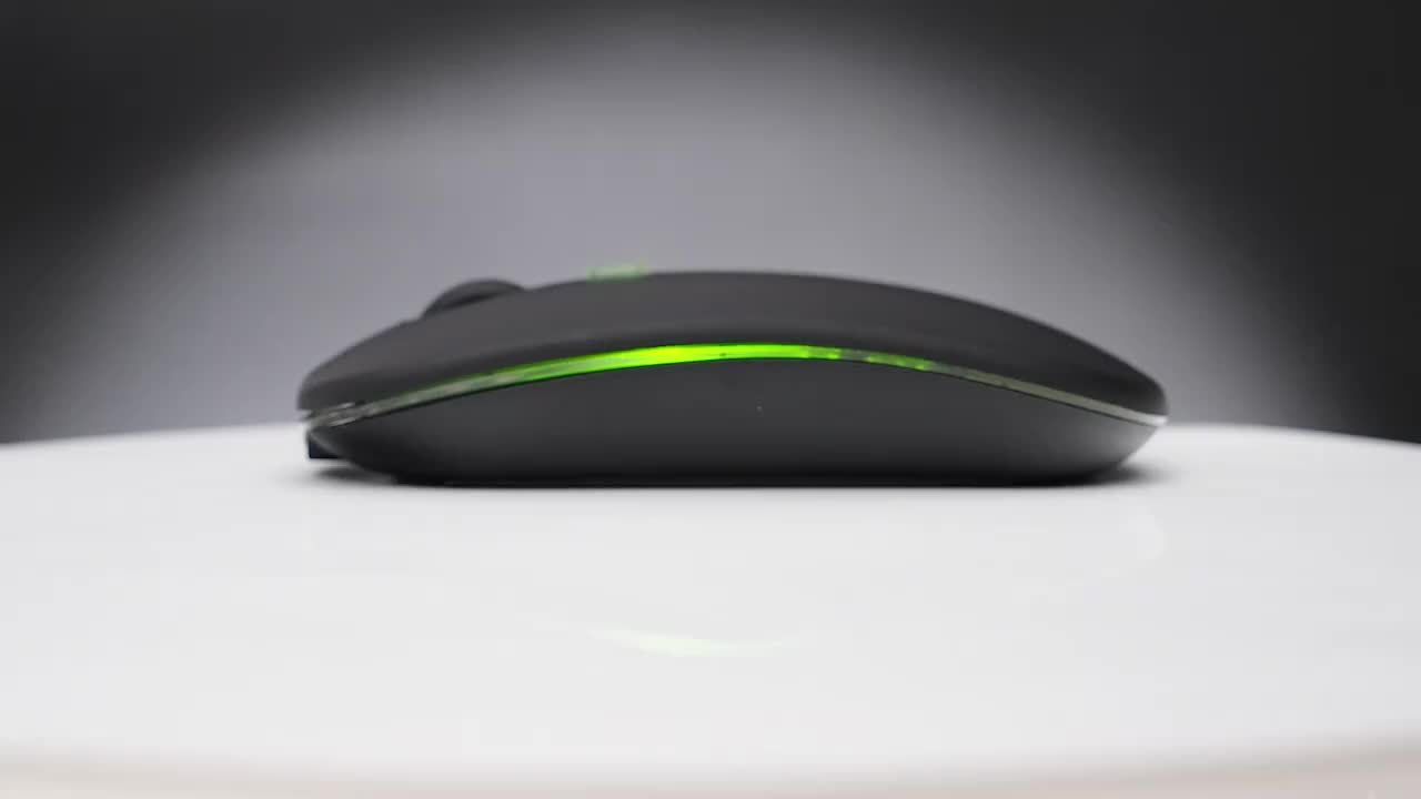 Ratón Inalámbrico Delgado y Silencioso | Conexión Dual Bluetooth & USB | Recargable para iPad, PC, Mac