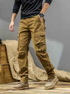 Men's Cargo Pants - Heavy-Duty Multi-Pocket Work Trousers, All-Season Machine Washable Pants with Utility Cargo Design for Construction, Travel, Everyday Carry - Mid-Rise Regular Fit Cargo Pants for Men, Outdoor Activities, S