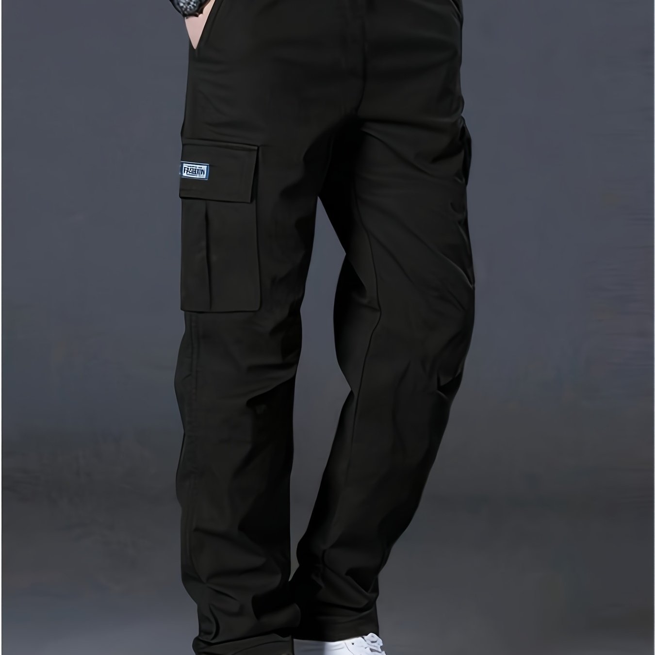 Men's Work Pants, Multi-Pocket Men's Trousers with Drawstring Waist
