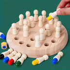 Juego Memoria Madera | Ajedrez Educativo | Estrategia Familiar